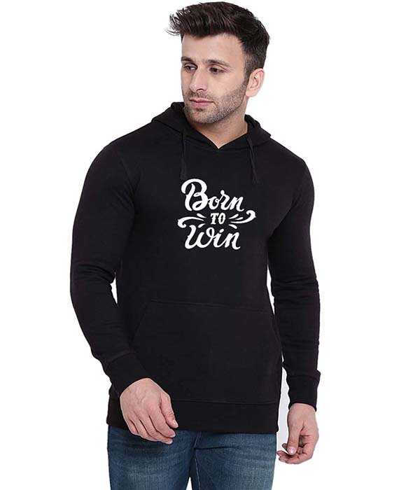 born to win hoodies for men's and boys on bigmunks black
