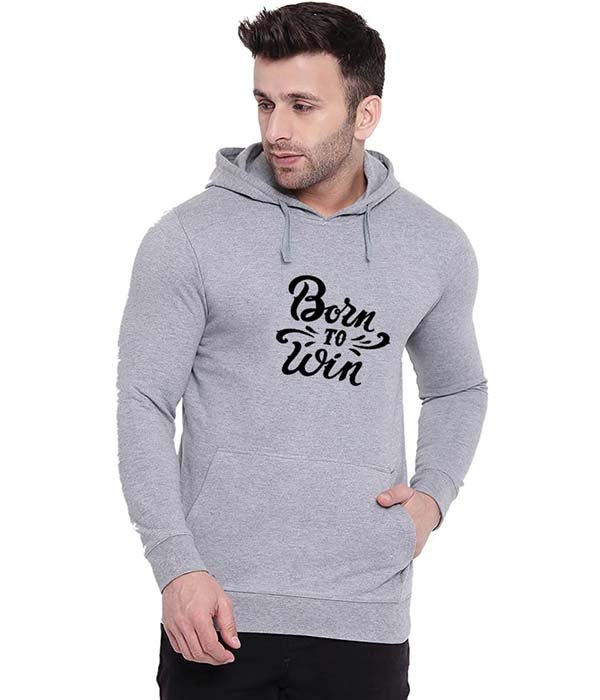 born to win hoodies for men's and boys on bigmunks grey