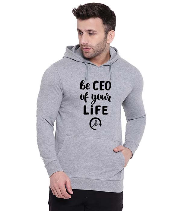 be ceo of your life hoodies for men's and boys on bigmunks grey