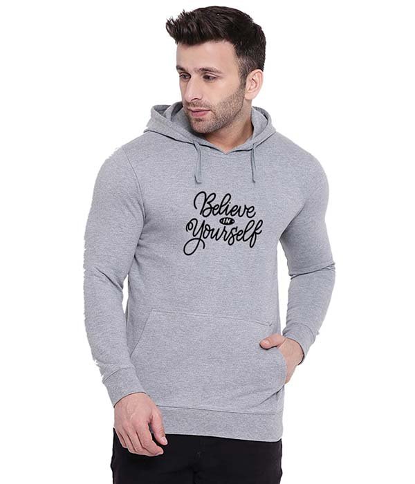 believe in yourslef hoodies for men's and boys on bigmunks grey